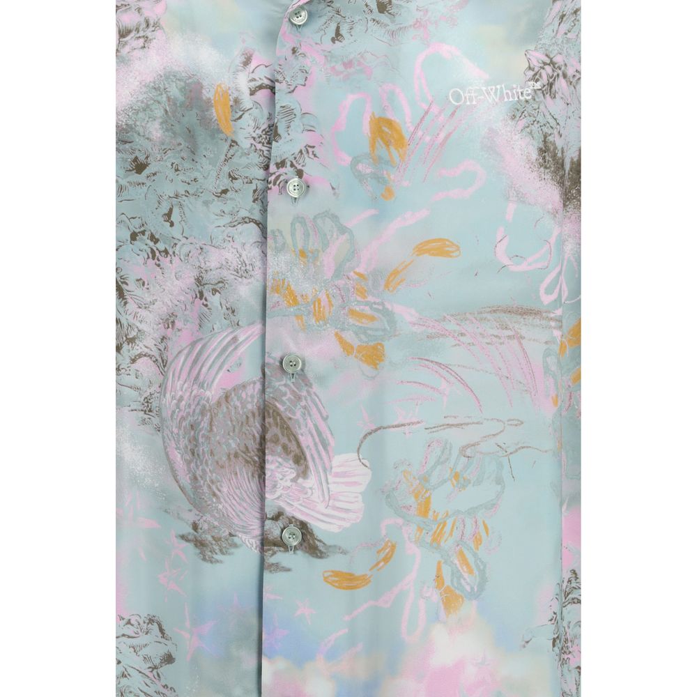 Off-White Multicolor Viscose Hemd mit Muster