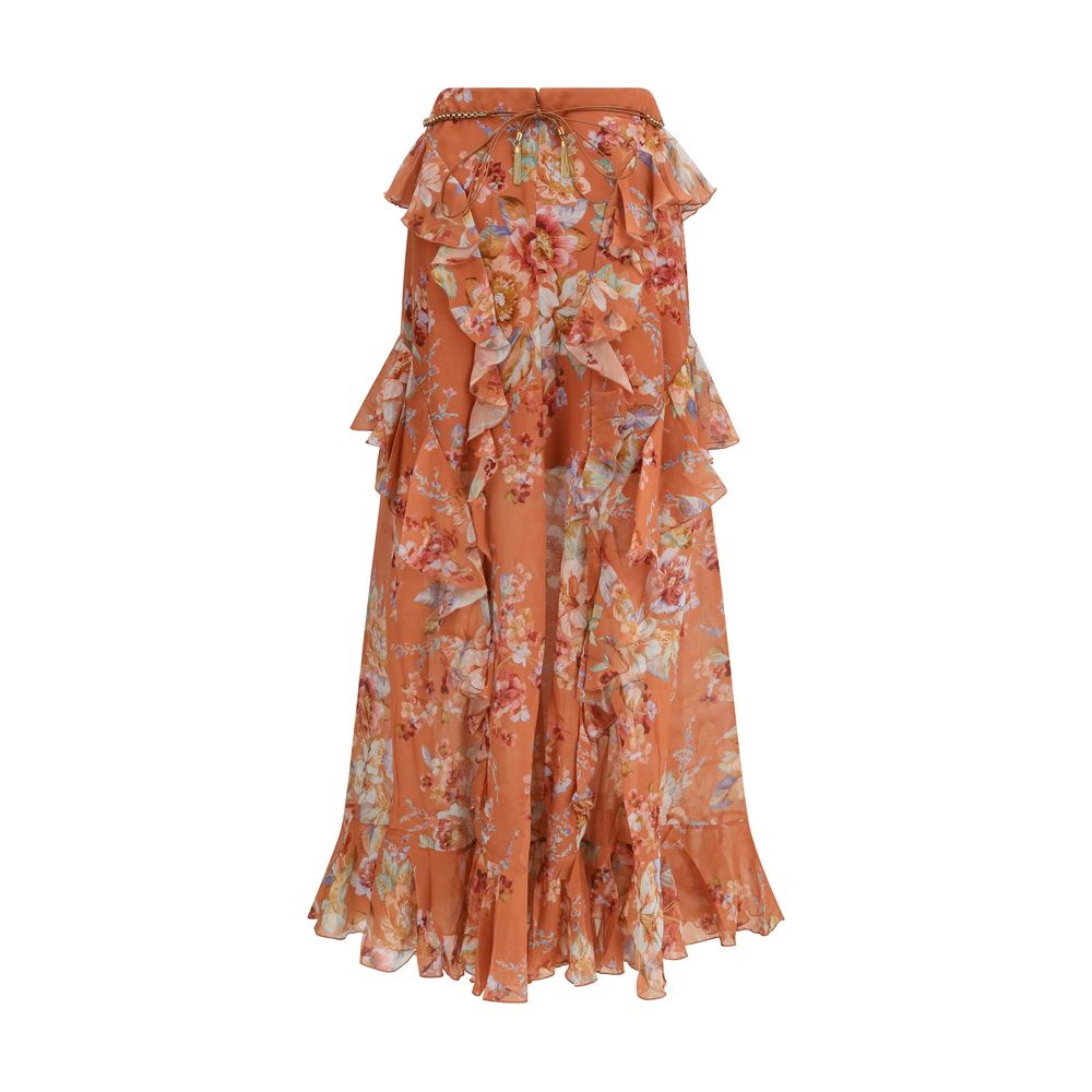 Zimmermann Orange Baumwoll-Maxirock