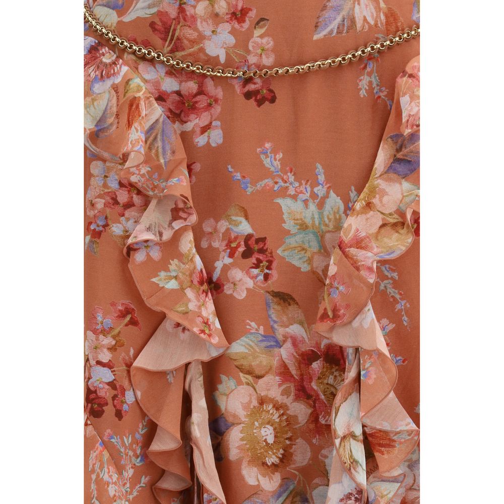 Zimmermann Orange Baumwoll-Maxirock