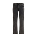 7FOR Schwarze Baumwoll-Jeans mit geradem Bein