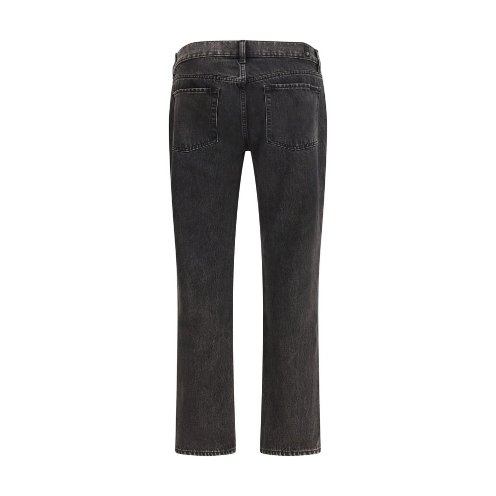 7FOR Schwarze Baumwoll-Jeans mit geradem Bein