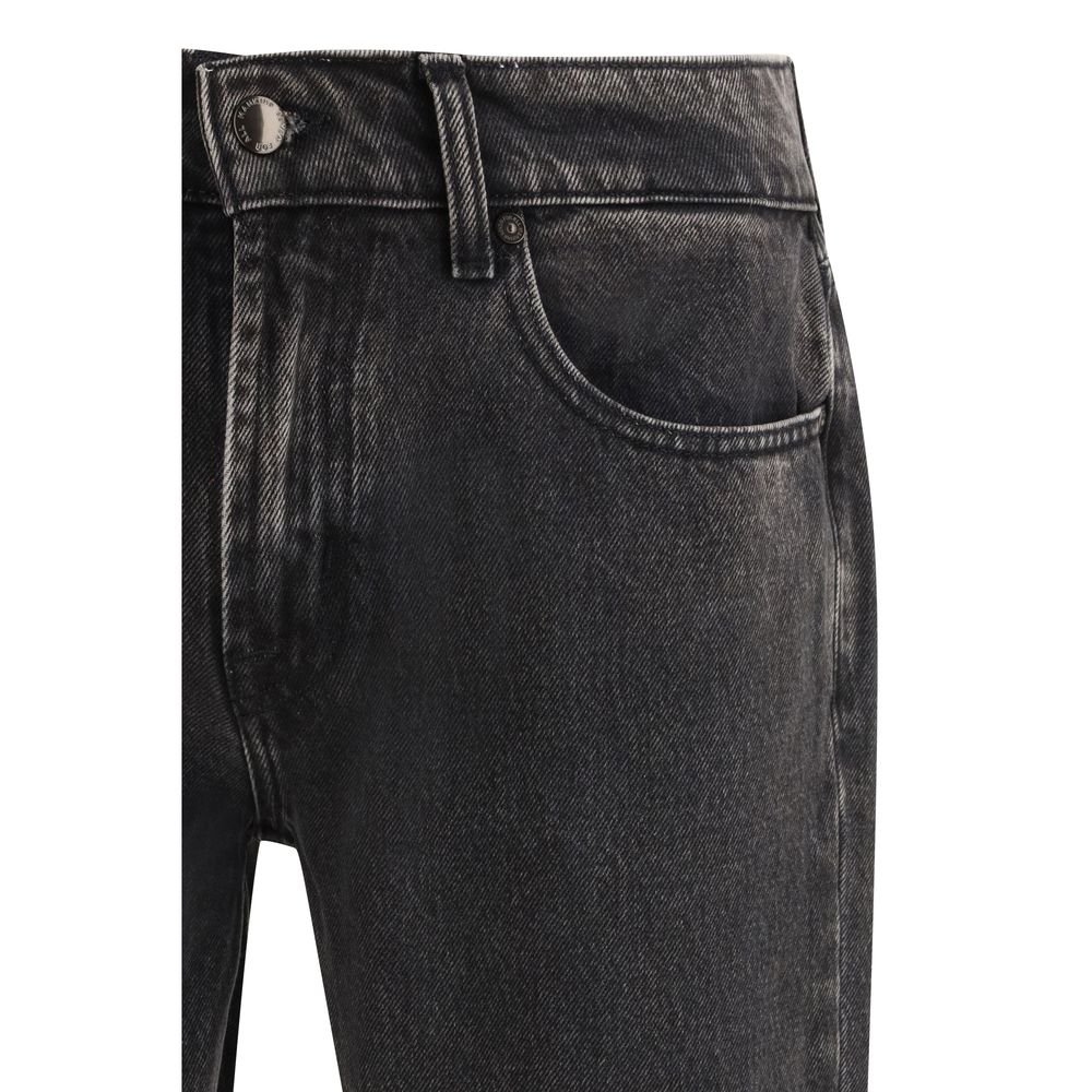 7FOR Schwarze Baumwoll-Jeans mit geradem Bein