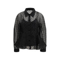 Ganni Schwarzes Hemd mit Muster aus recyceltem Polyester