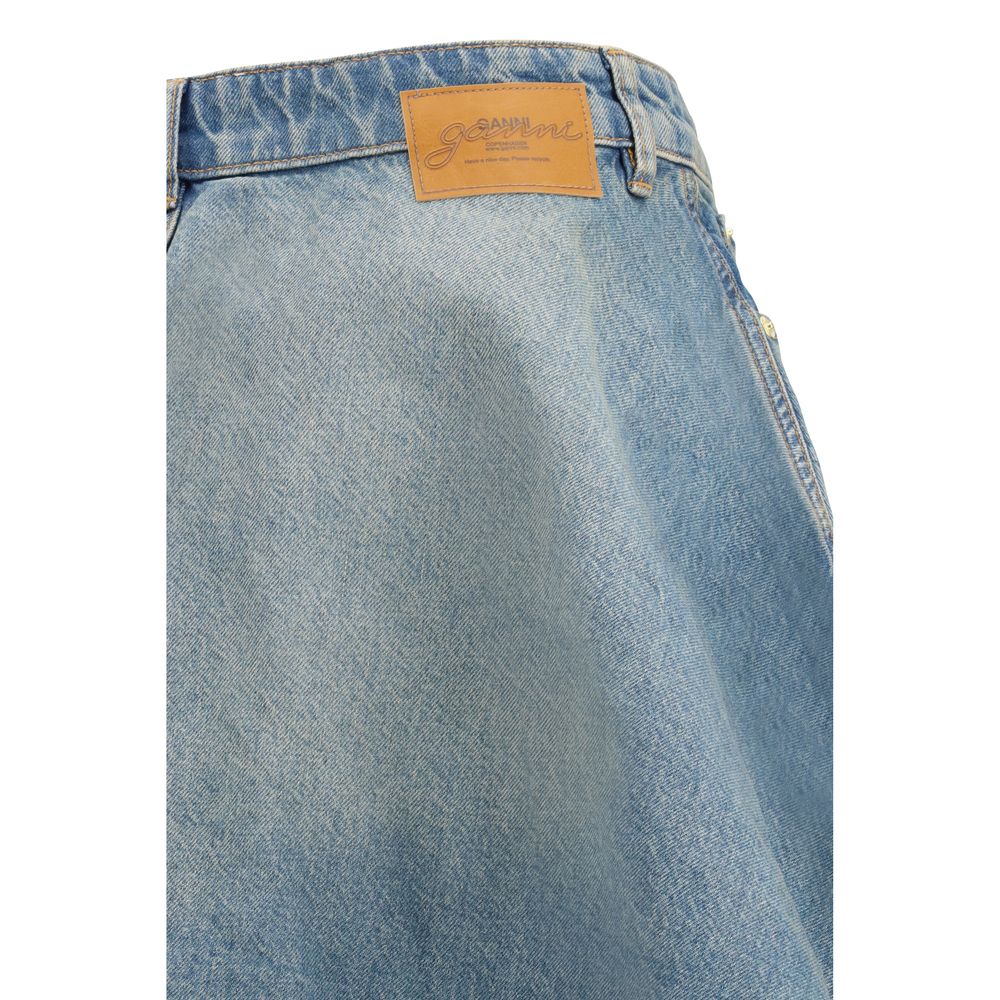 Ganni Blue Denim Mini Skirt