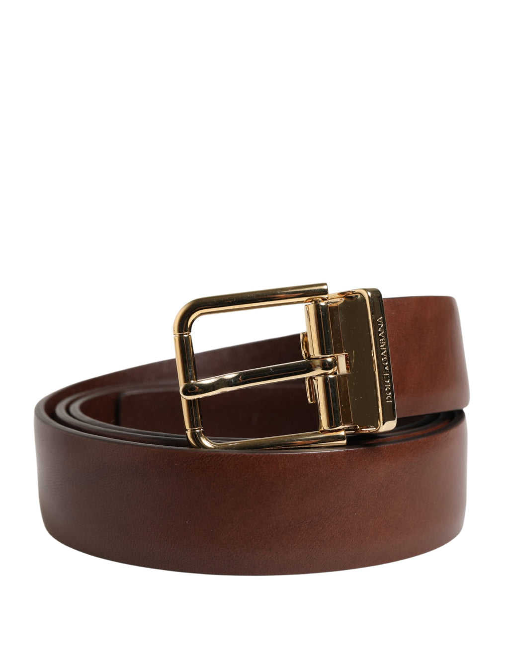 Dolce & Gabbana Herren-Gürtel aus braunem Leder mit klassischer Metallschnalle