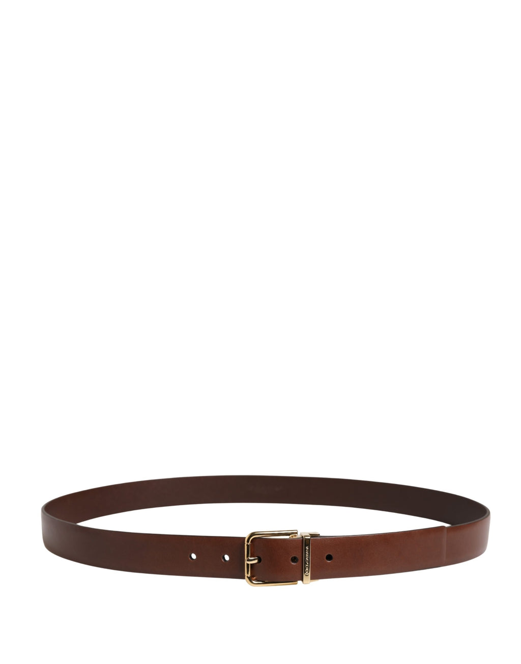 Dolce & Gabbana Herren-Gürtel aus braunem Leder mit klassischer Metallschnalle