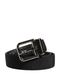 Dolce & Gabbana Herren Gürtel aus Viskose mit Leder und Metallschnalle in Schwarz