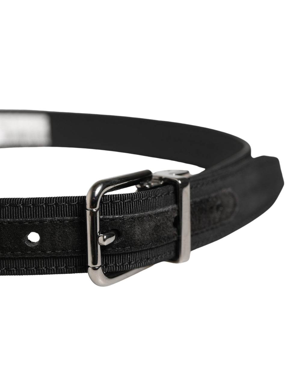 Dolce & Gabbana Herren Gürtel aus Viskose mit Leder und Metallschnalle in Schwarz