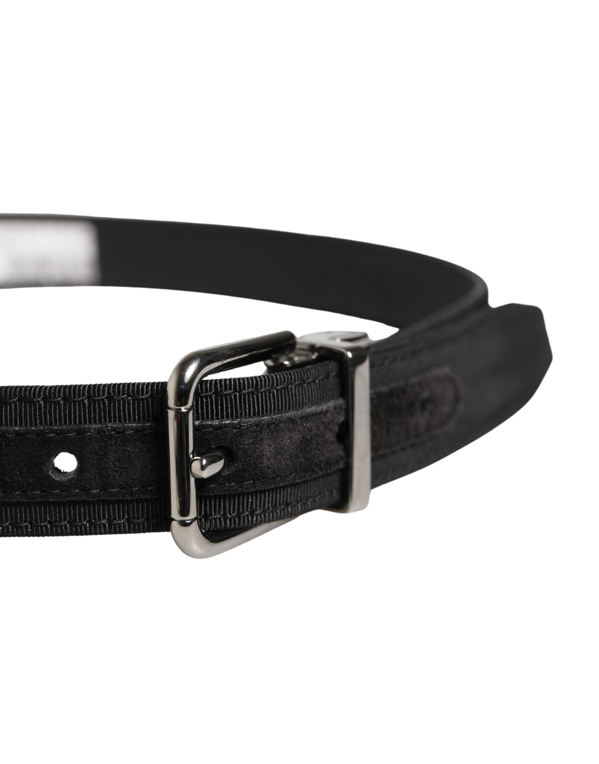Dolce & Gabbana Herren Gürtel aus Viskose mit Leder und Metallschnalle in Schwarz