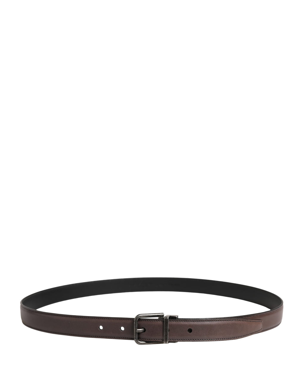 Dolce & Gabbana Herren Gürtel aus braunem Leder mit klassischer Metallschnalle