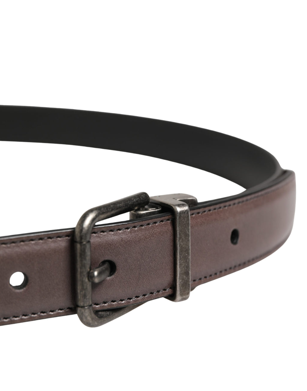 Dolce & Gabbana Herren Gürtel aus braunem Leder mit klassischer Metallschnalle