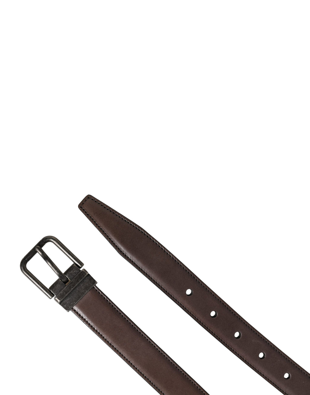 Dolce & Gabbana Herren Gürtel aus braunem Leder mit klassischer Metallschnalle