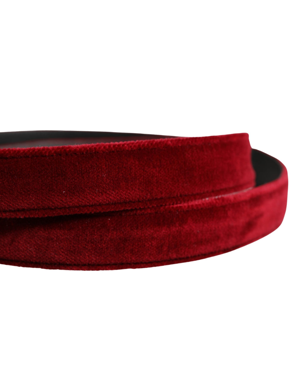 Dolce & Gabbana Herren Gürtel aus burgunderrotem Samt mit Baumwolle und Metallschnalle