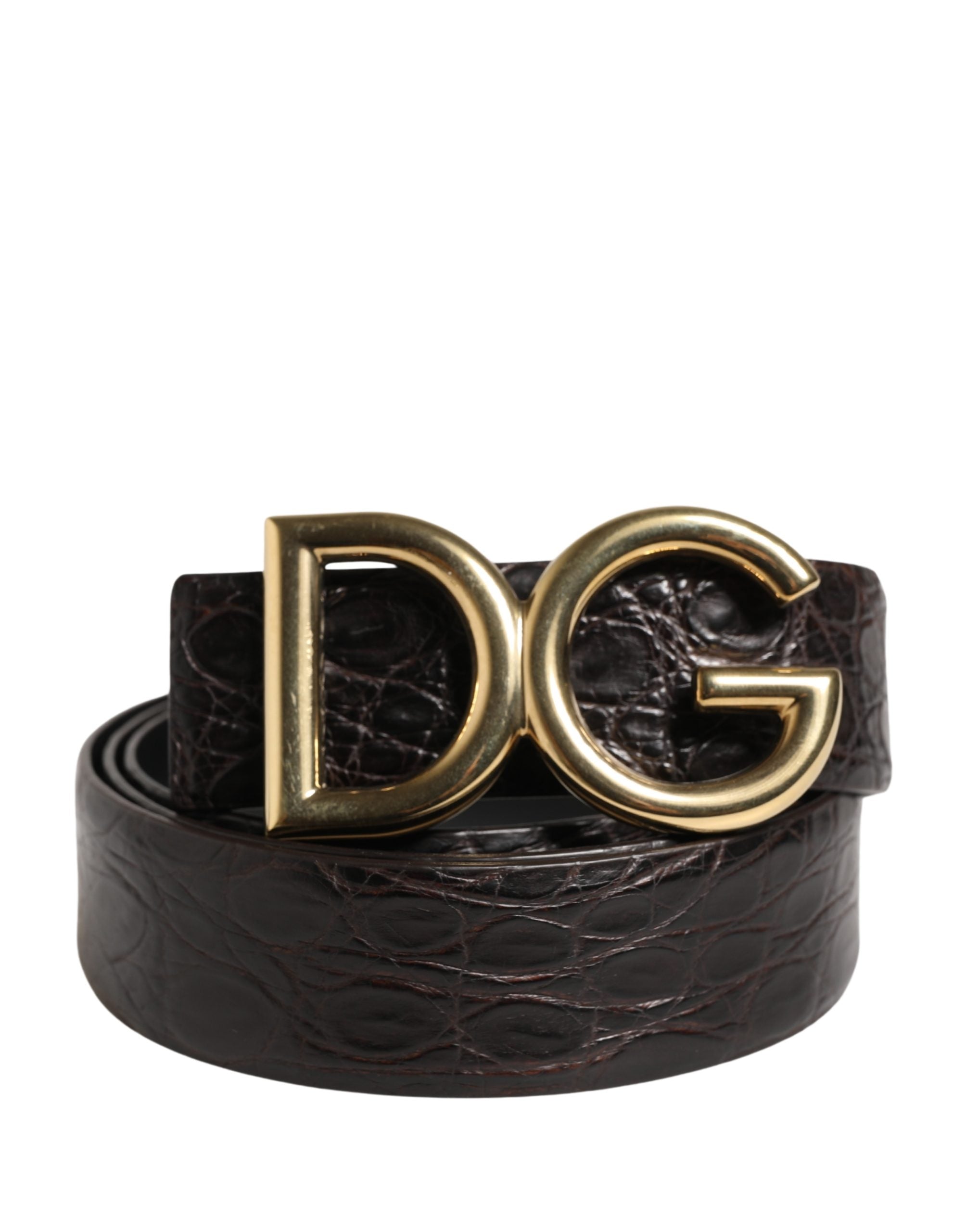 Dolce & Gabbana Herren Gürtel aus exotischem Leder in Schwarz mit Logo-Schnalle