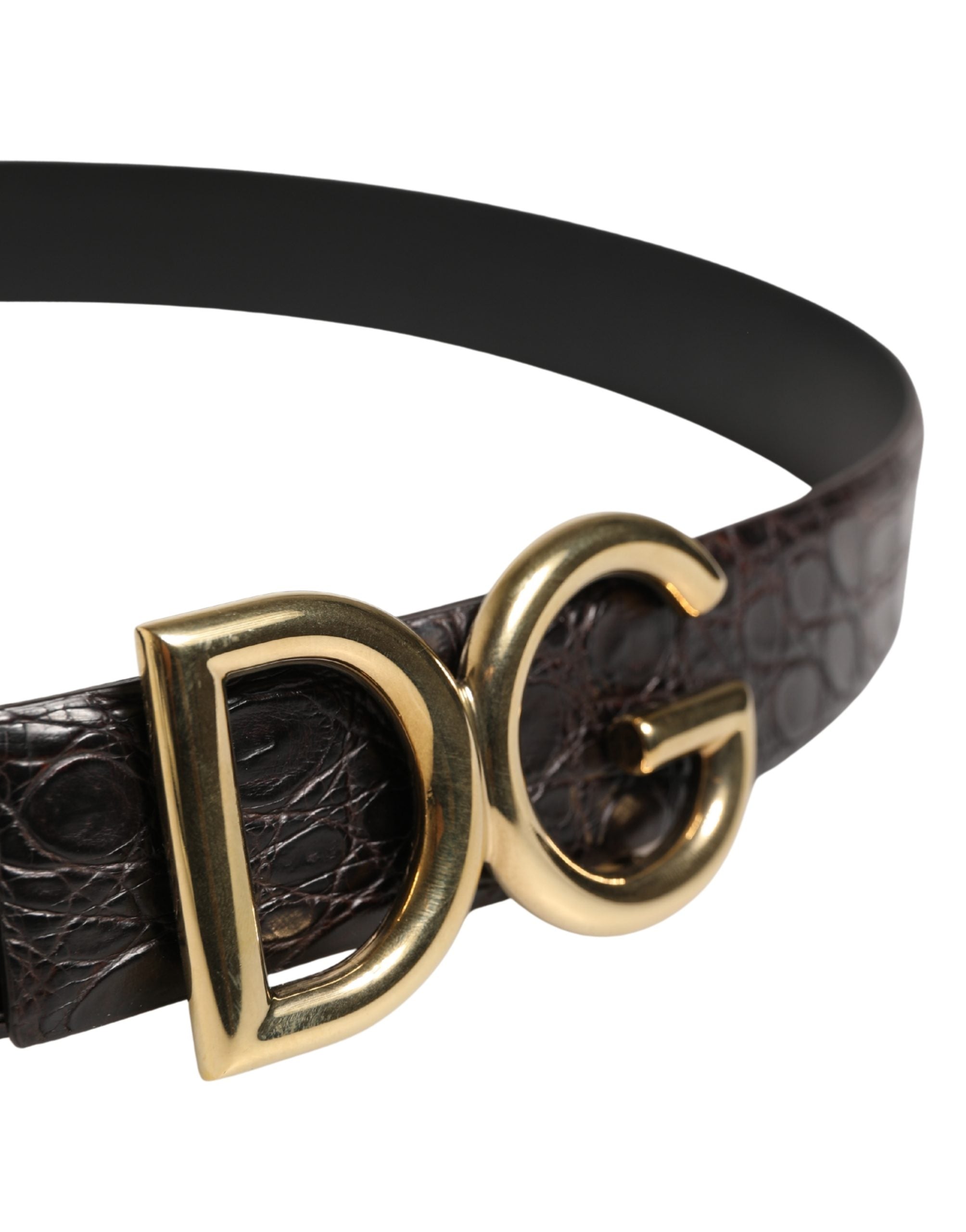 Dolce & Gabbana Herren Gürtel aus exotischem Leder in Schwarz mit Logo-Schnalle