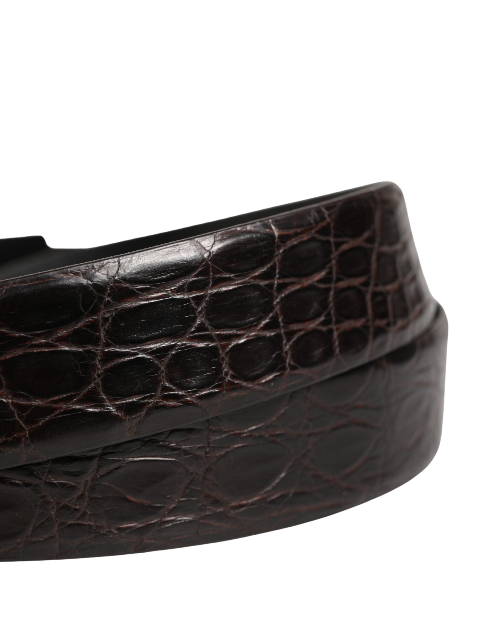 Dolce & Gabbana Herren Gürtel aus exotischem Leder in Schwarz mit Logo-Schnalle