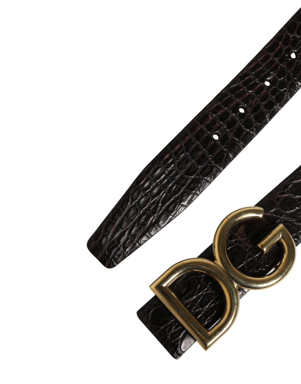 Dolce & Gabbana Herren Gürtel aus exotischem Leder in Schwarz mit Logo-Schnalle