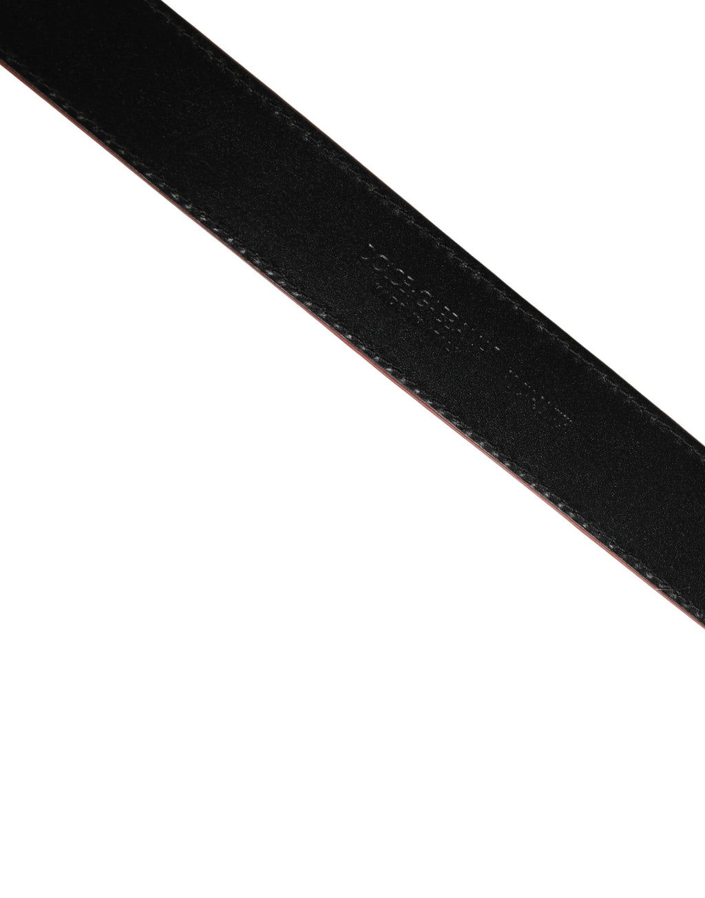 Dolce & Gabbana Men's Woven Leather Belt in Beige and Red with Metal Buckle