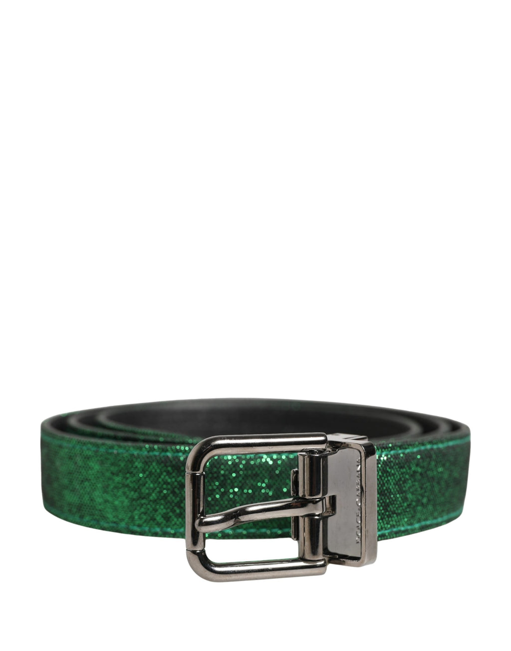 Dolce & Gabbana Herren Gürtel aus grünem Lurex-Polyester mit Metallschnalle