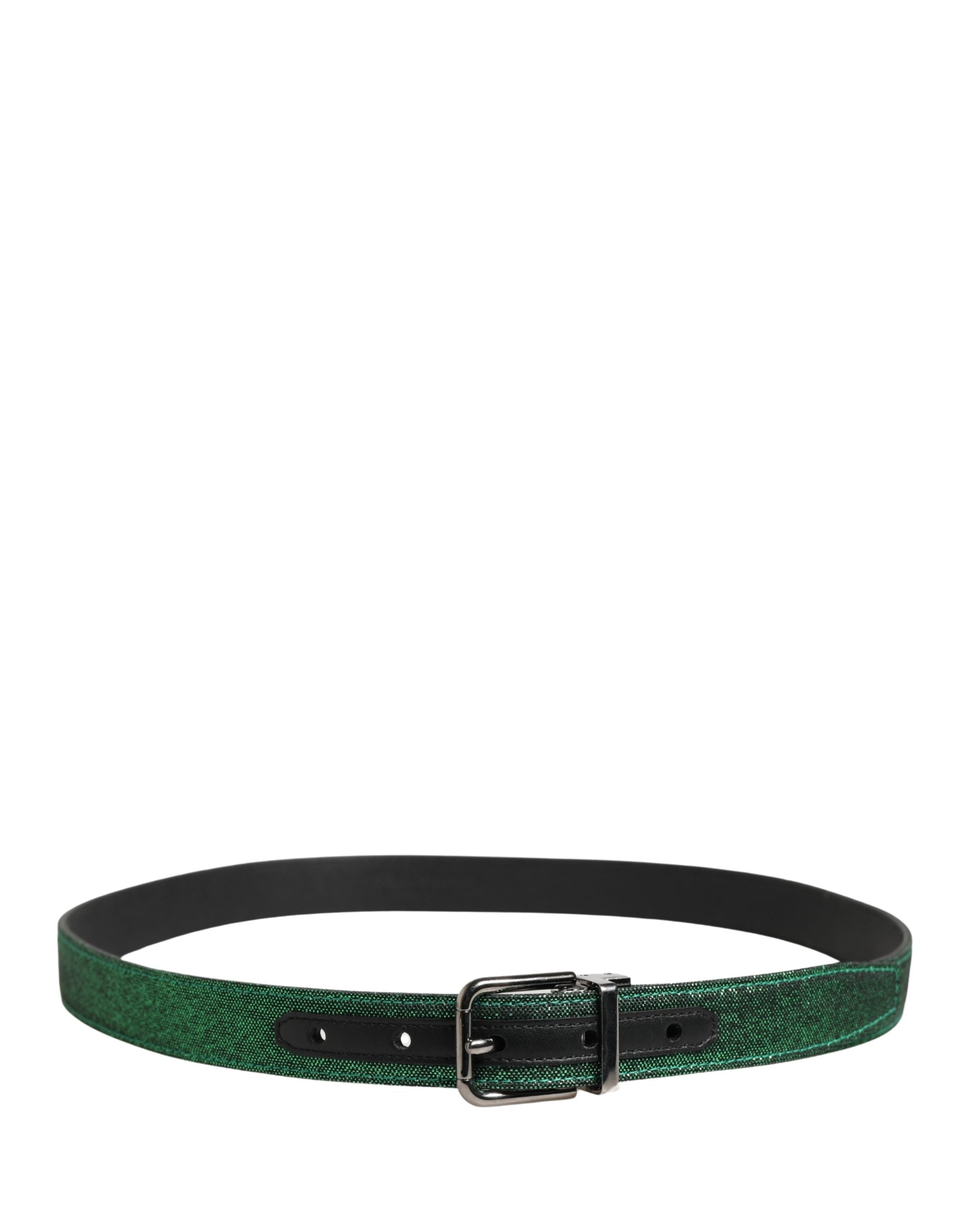 Dolce & Gabbana Herren Gürtel aus grünem Lurex-Polyester mit Metallschnalle