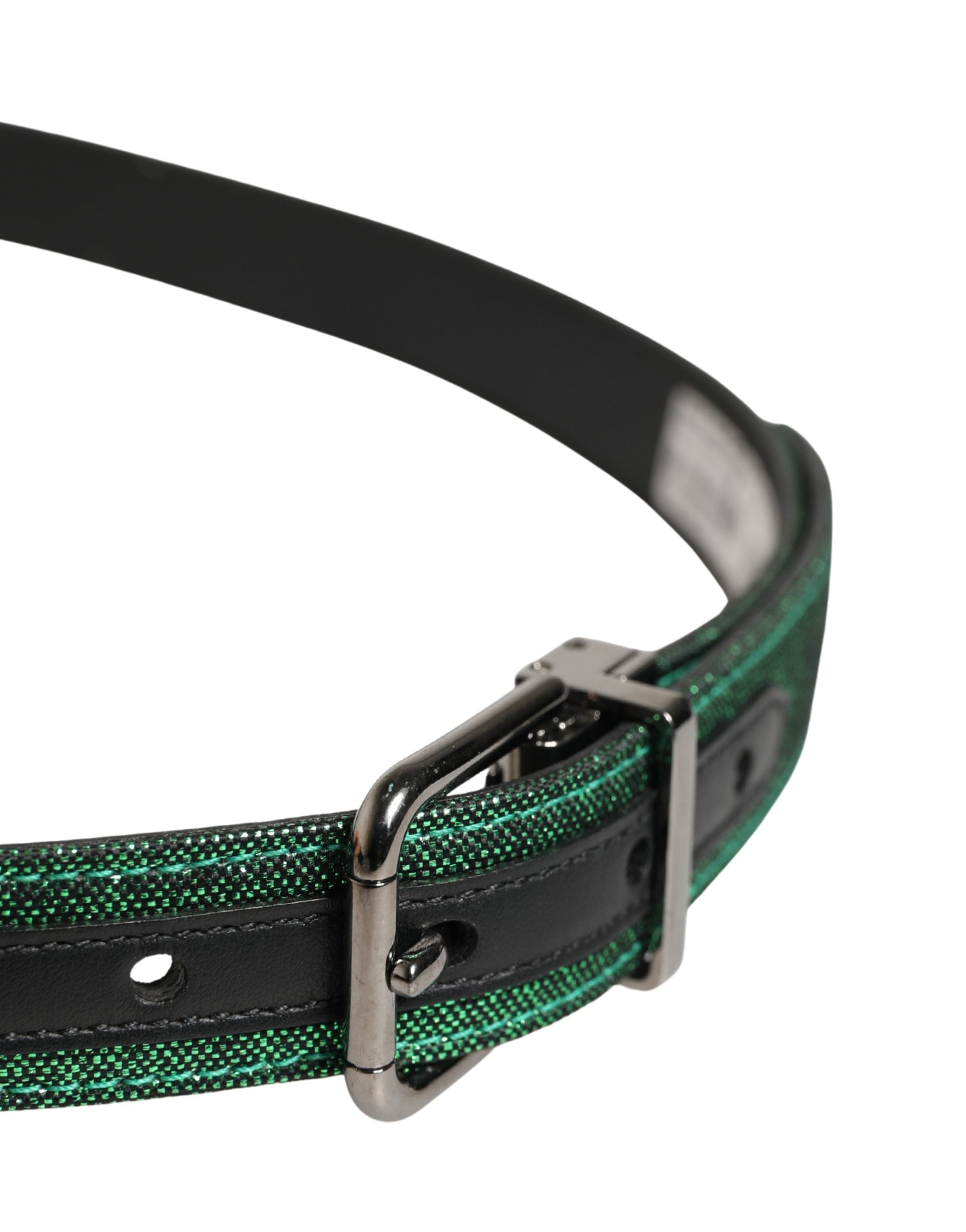 Dolce & Gabbana Herren Gürtel aus grünem Lurex-Polyester mit Metallschnalle