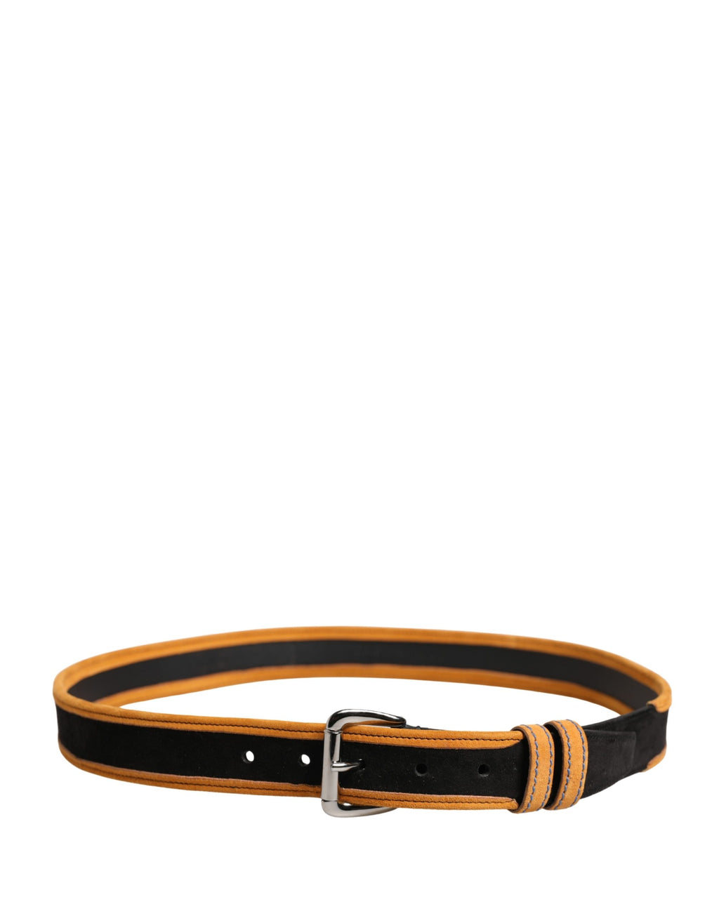 Dolce & Gabbana Men's Belt Black Orange Polyester Metal Buckle