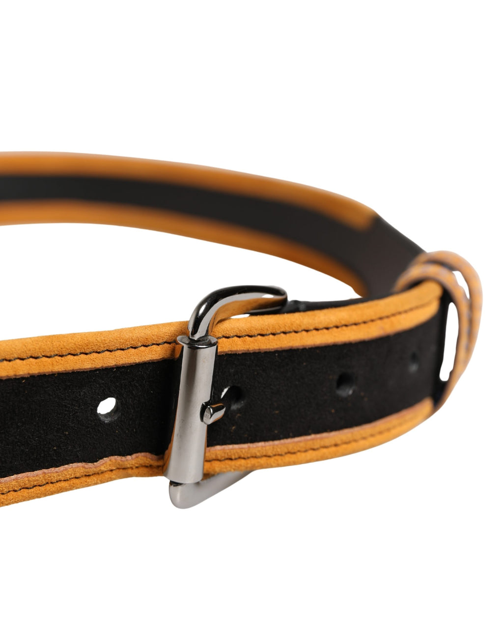 Dolce & Gabbana Men's Belt Black Orange Polyester Metal Buckle