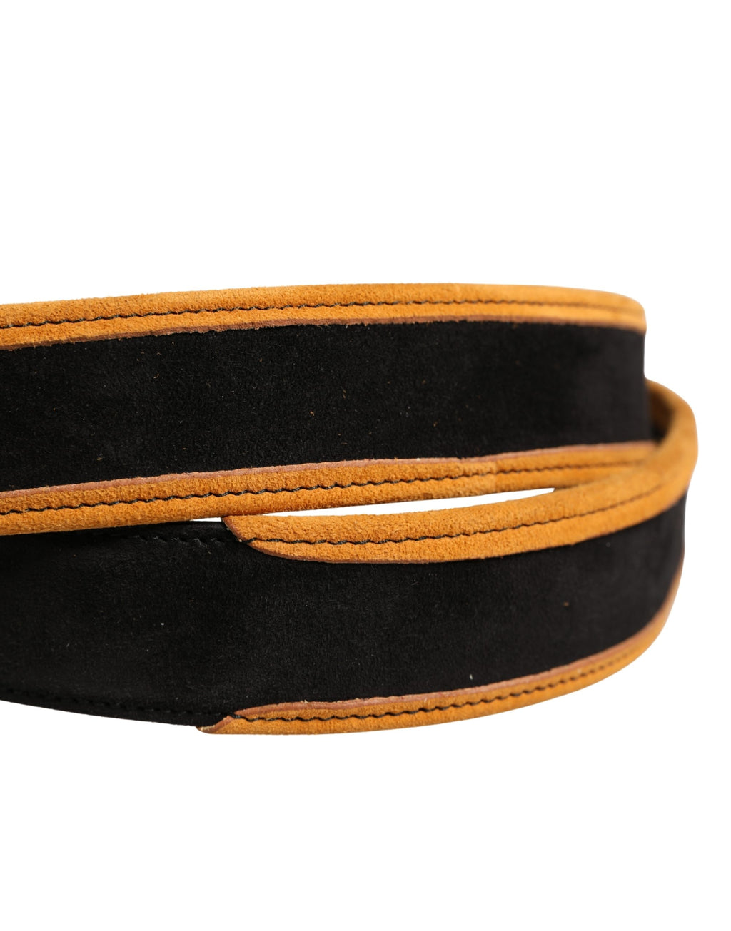 Dolce & Gabbana Men's Belt Black Orange Polyester Metal Buckle