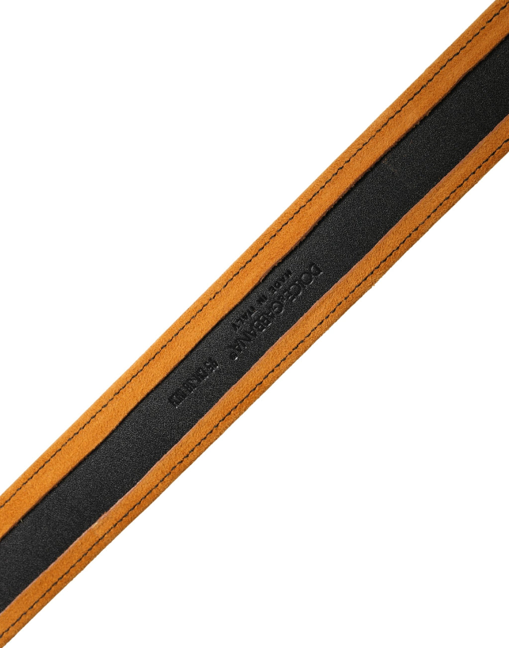 Dolce & Gabbana Men's Belt Black Orange Polyester Metal Buckle