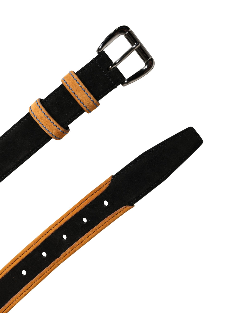 Dolce & Gabbana Men's Belt Black Orange Polyester Metal Buckle