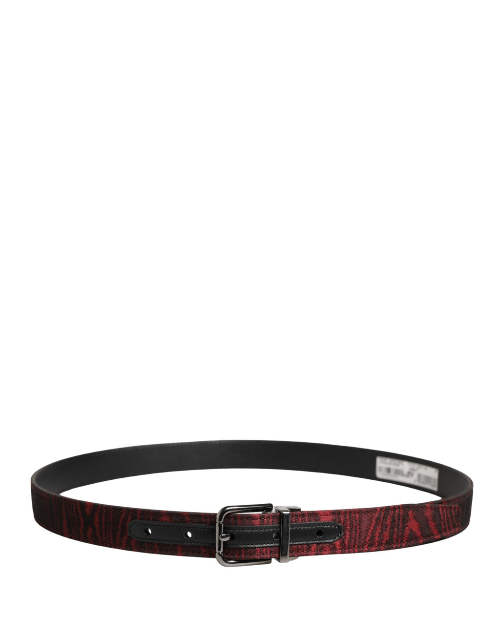 Dolce & Gabbana Men's Belt in Red Jacquard Acetate with Metal Buckle