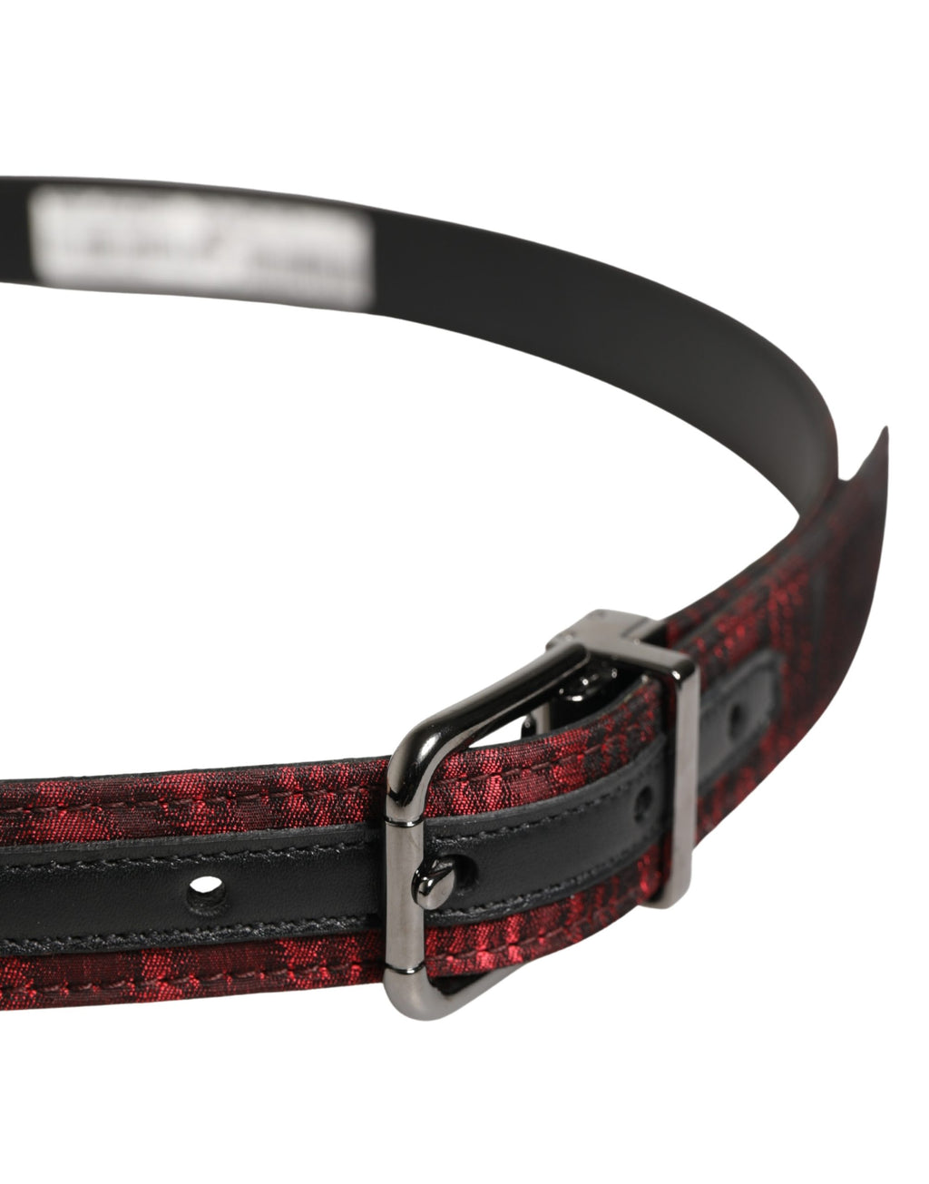 Dolce & Gabbana Men's Belt in Red Jacquard Acetate with Metal Buckle