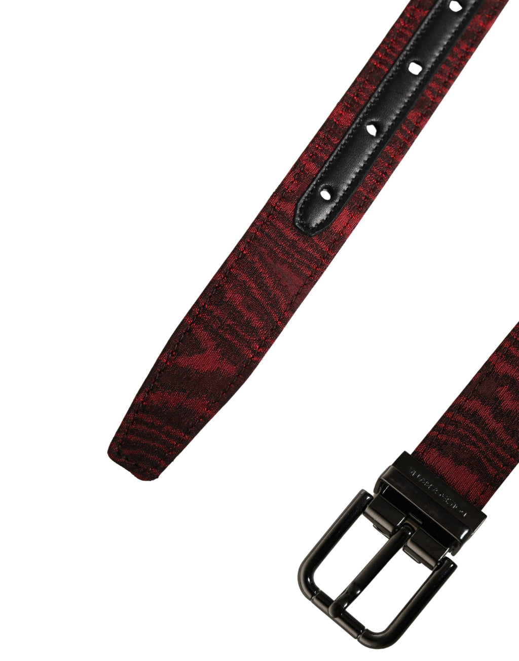 Dolce & Gabbana Men's Belt in Red Jacquard Acetate with Metal Buckle