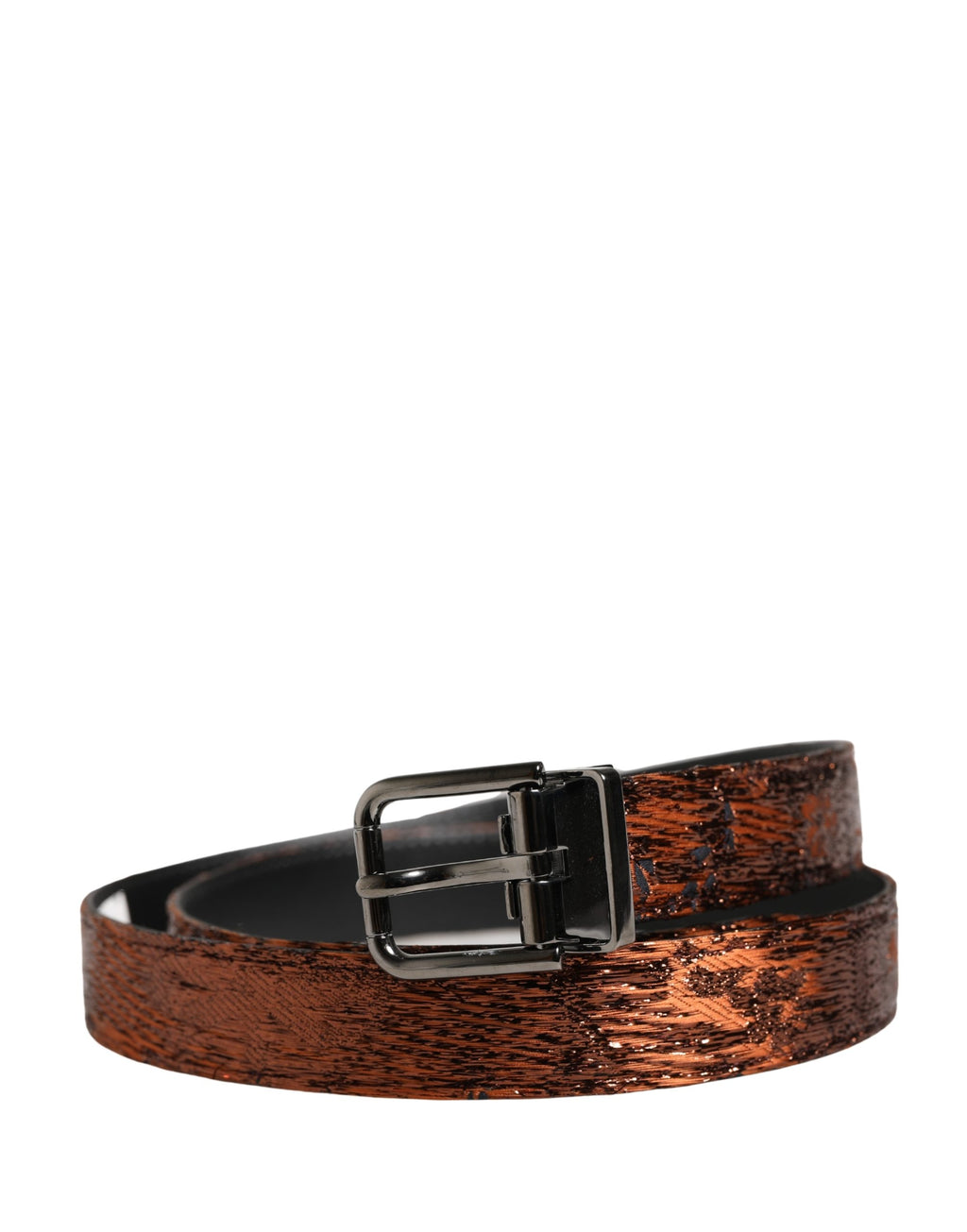 Dolce & Gabbana Men's Belt in Brown Polyester with Classic Metal Buckle