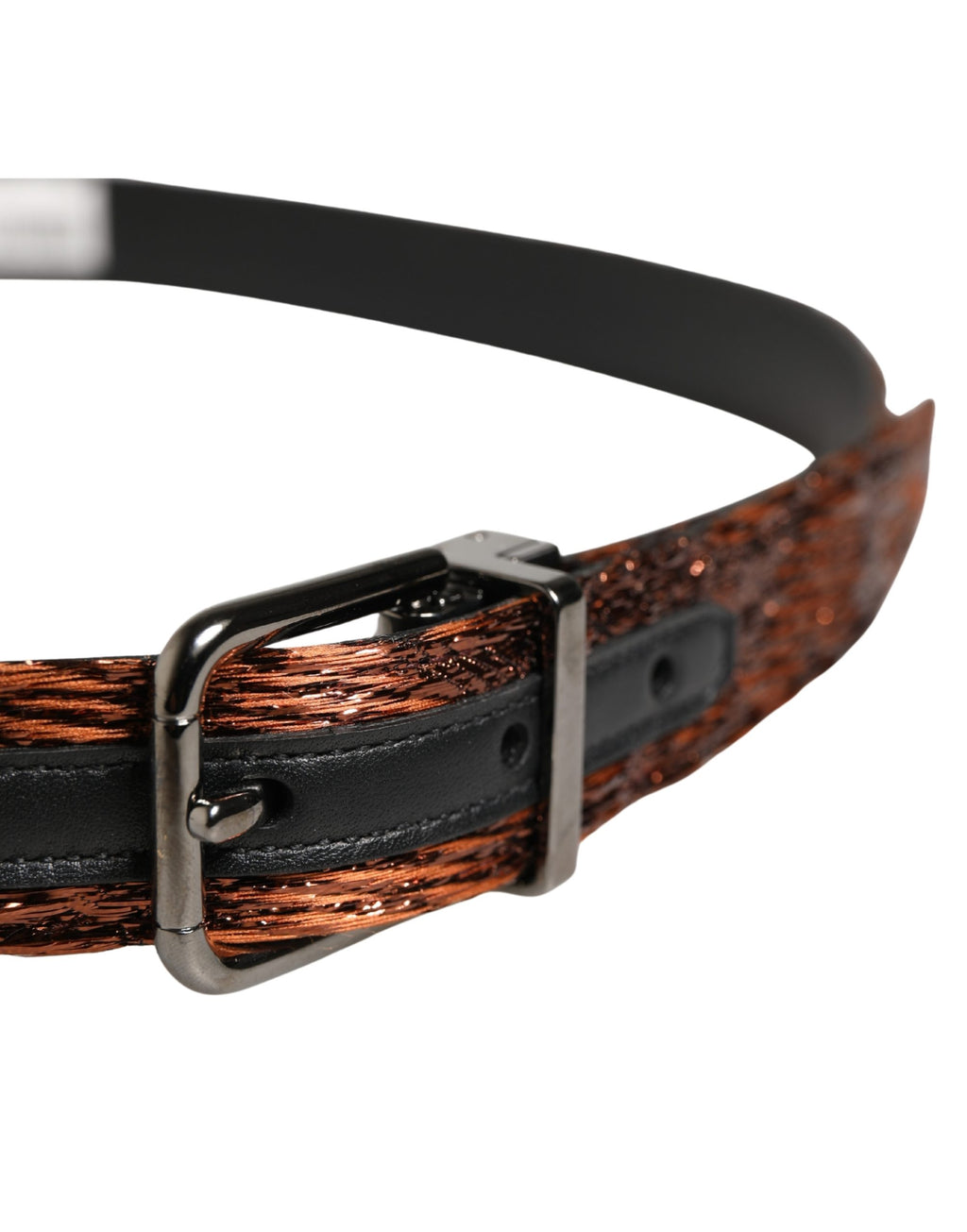 Dolce & Gabbana Men's Belt in Brown Polyester with Classic Metal Buckle