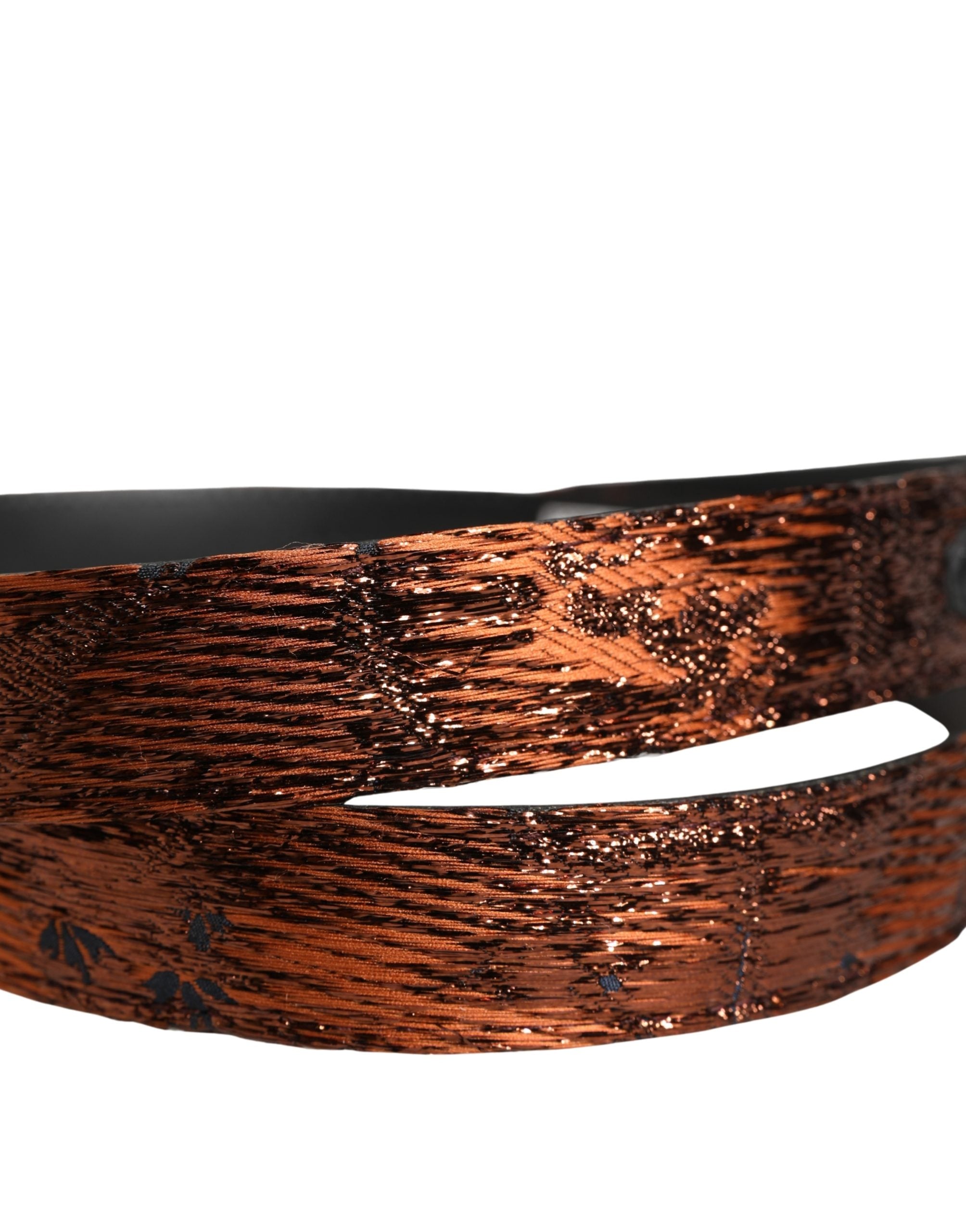 Dolce & Gabbana Men's Belt in Brown Polyester with Classic Metal Buckle
