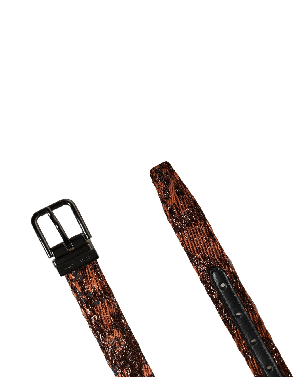 Dolce & Gabbana Men's Belt in Brown Polyester with Classic Metal Buckle