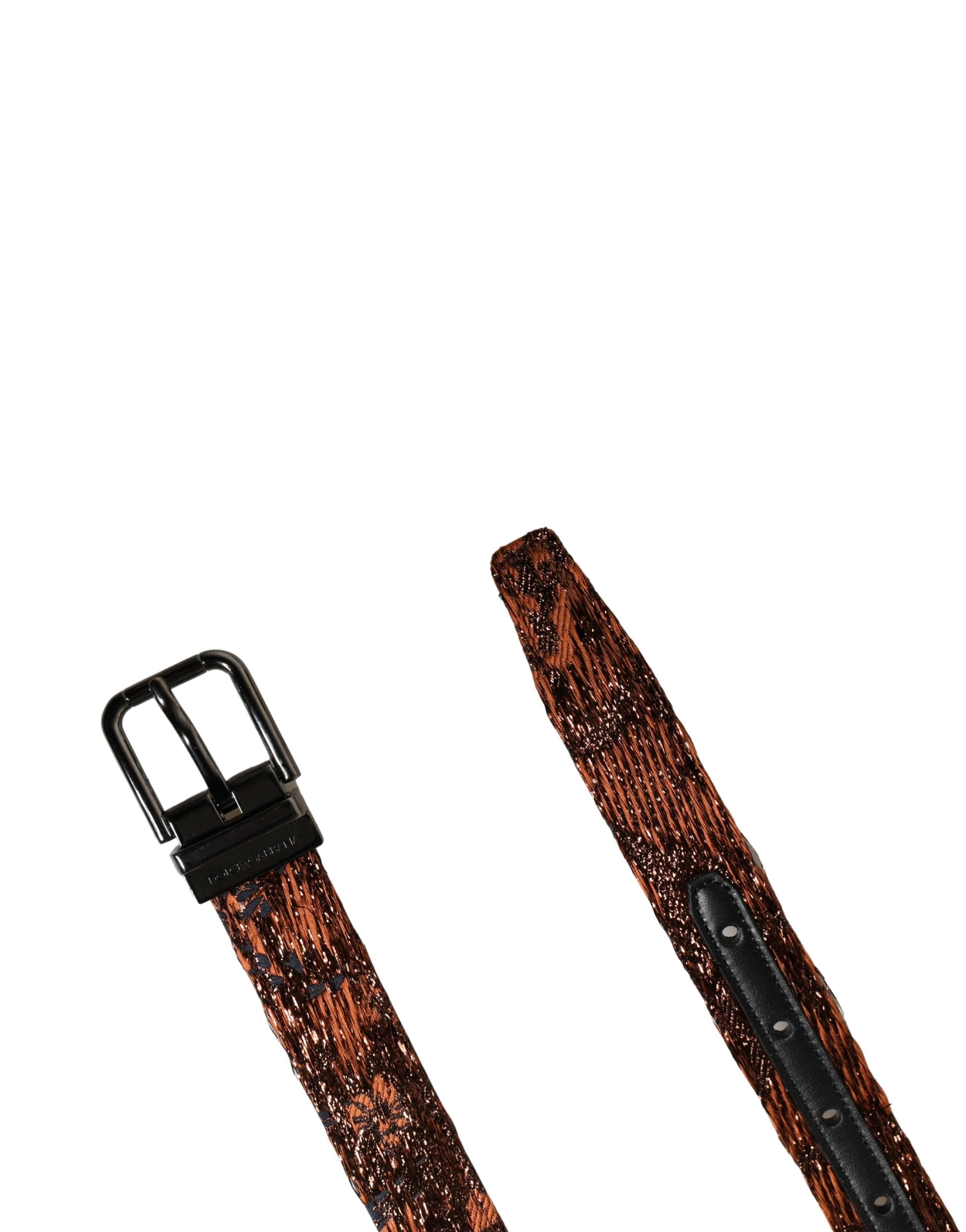 Dolce & Gabbana Men's Belt in Brown Polyester with Classic Metal Buckle