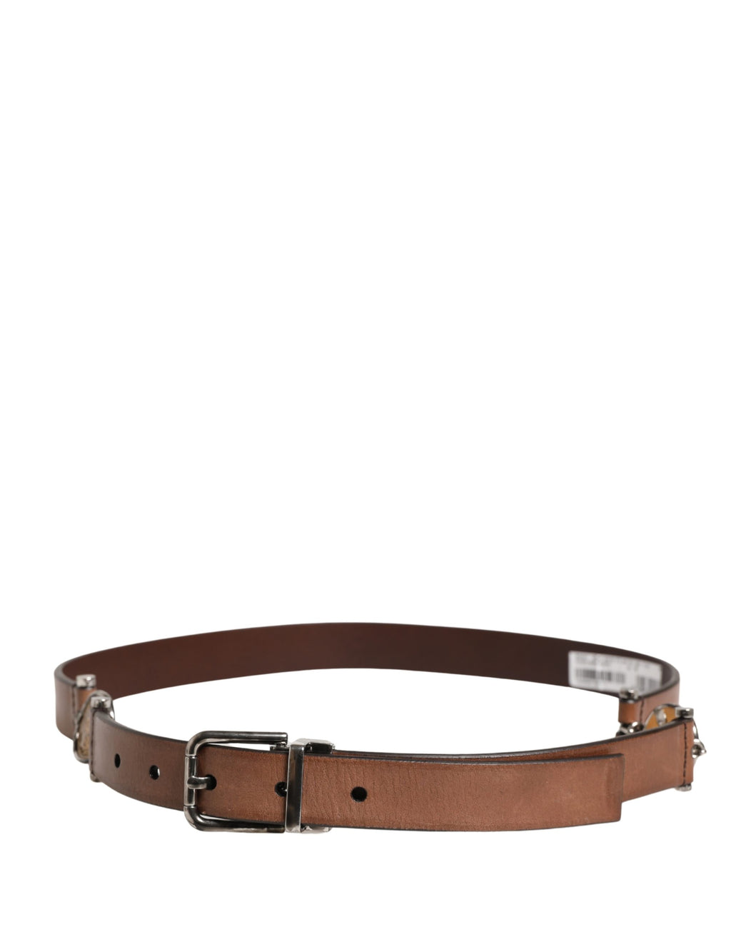 Dolce & Gabbana Herren Gürtel aus braunem Leder mit klassischer Metallschnalle