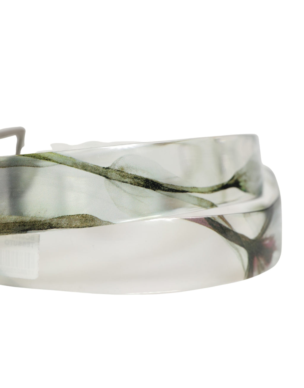 Dolce & Gabbana Men's Belt White Floral PVC Silver Metal Buckle