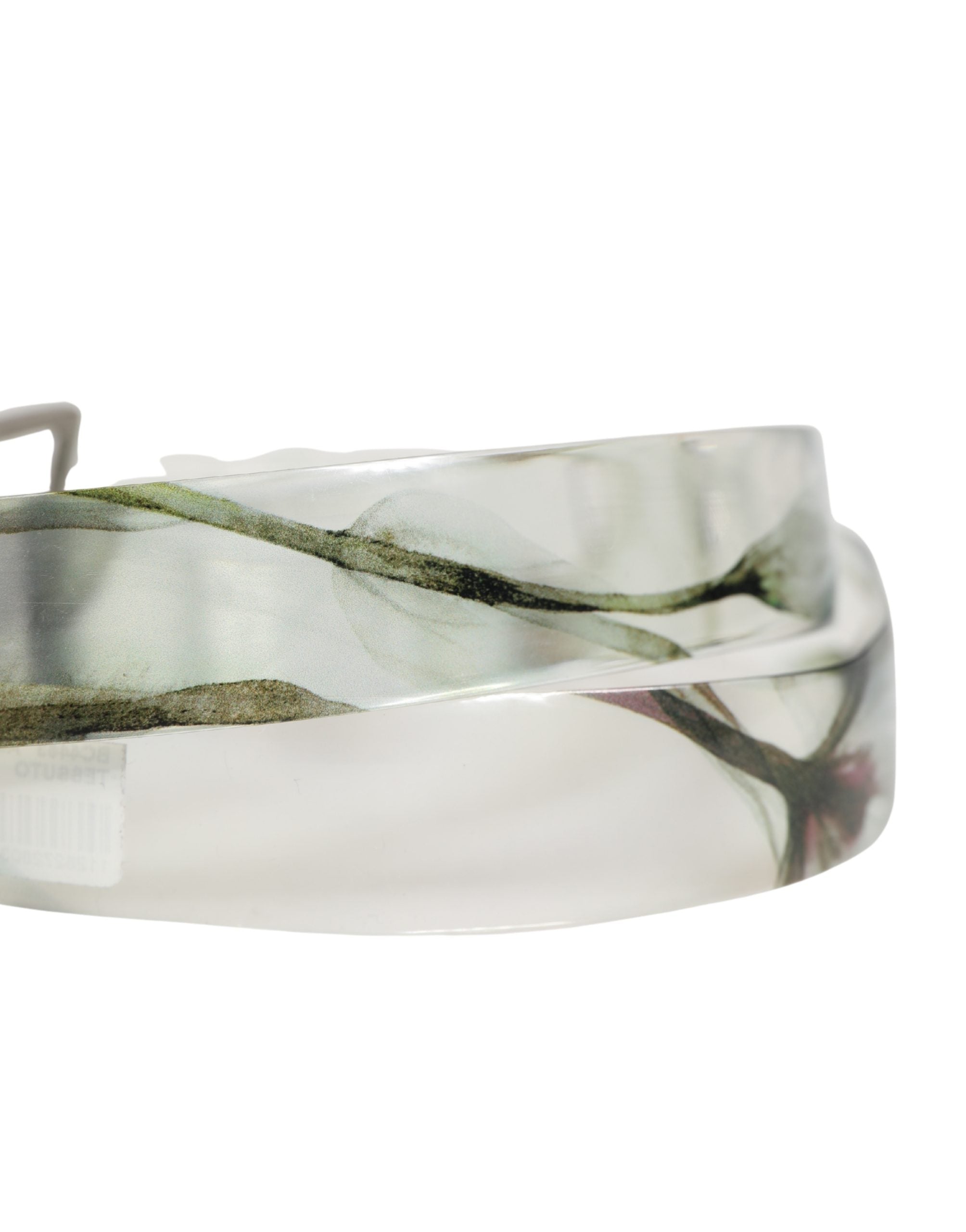 Dolce & Gabbana Men's Belt White Floral PVC Silver Metal Buckle