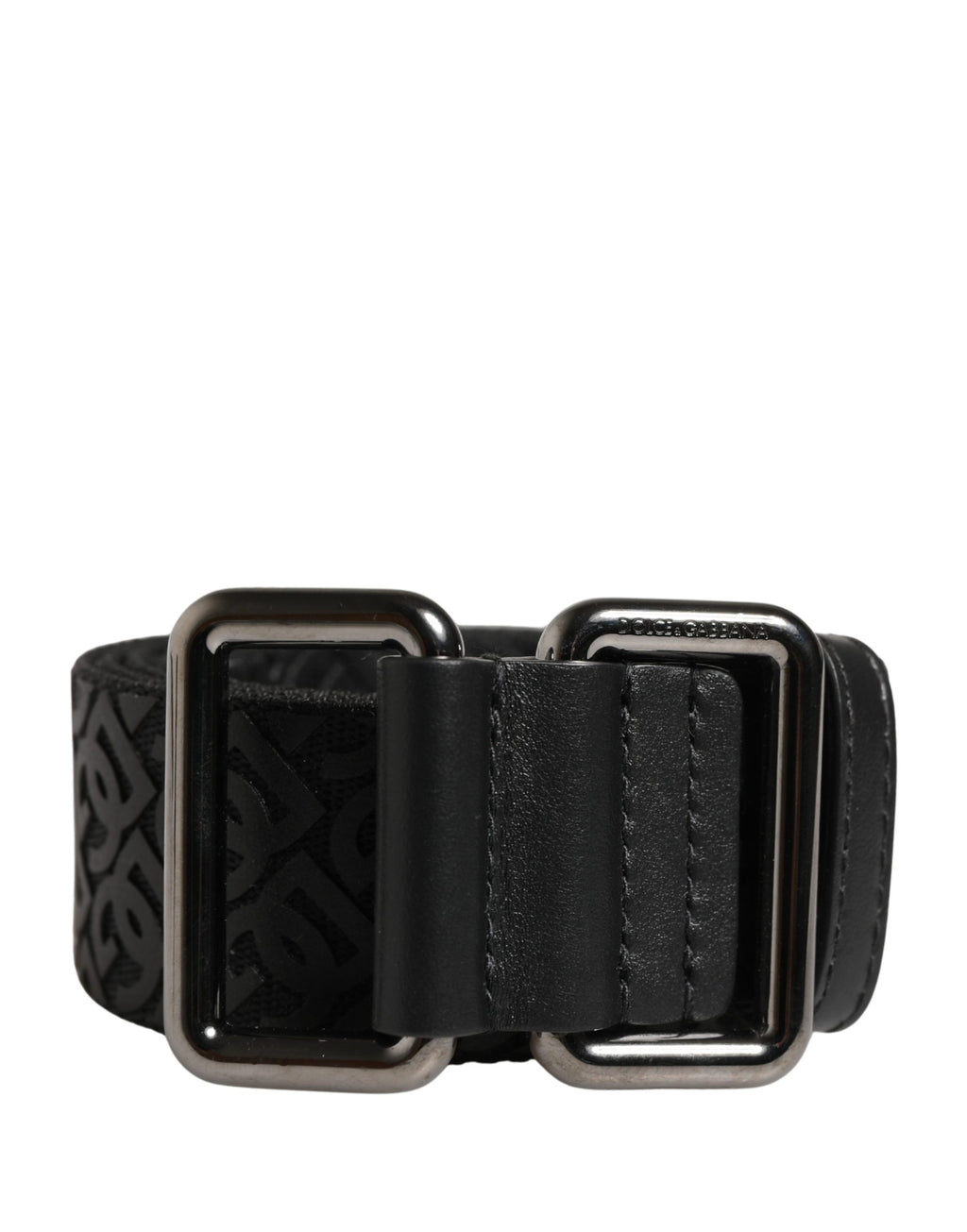 Dolce & Gabbana Men's Belt Black DG Logo Polyester Metal Buckle
