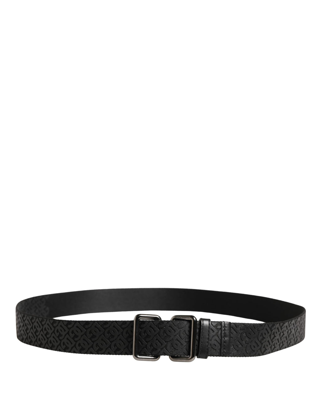 Dolce & Gabbana Men's Belt Black DG Logo Polyester Metal Buckle