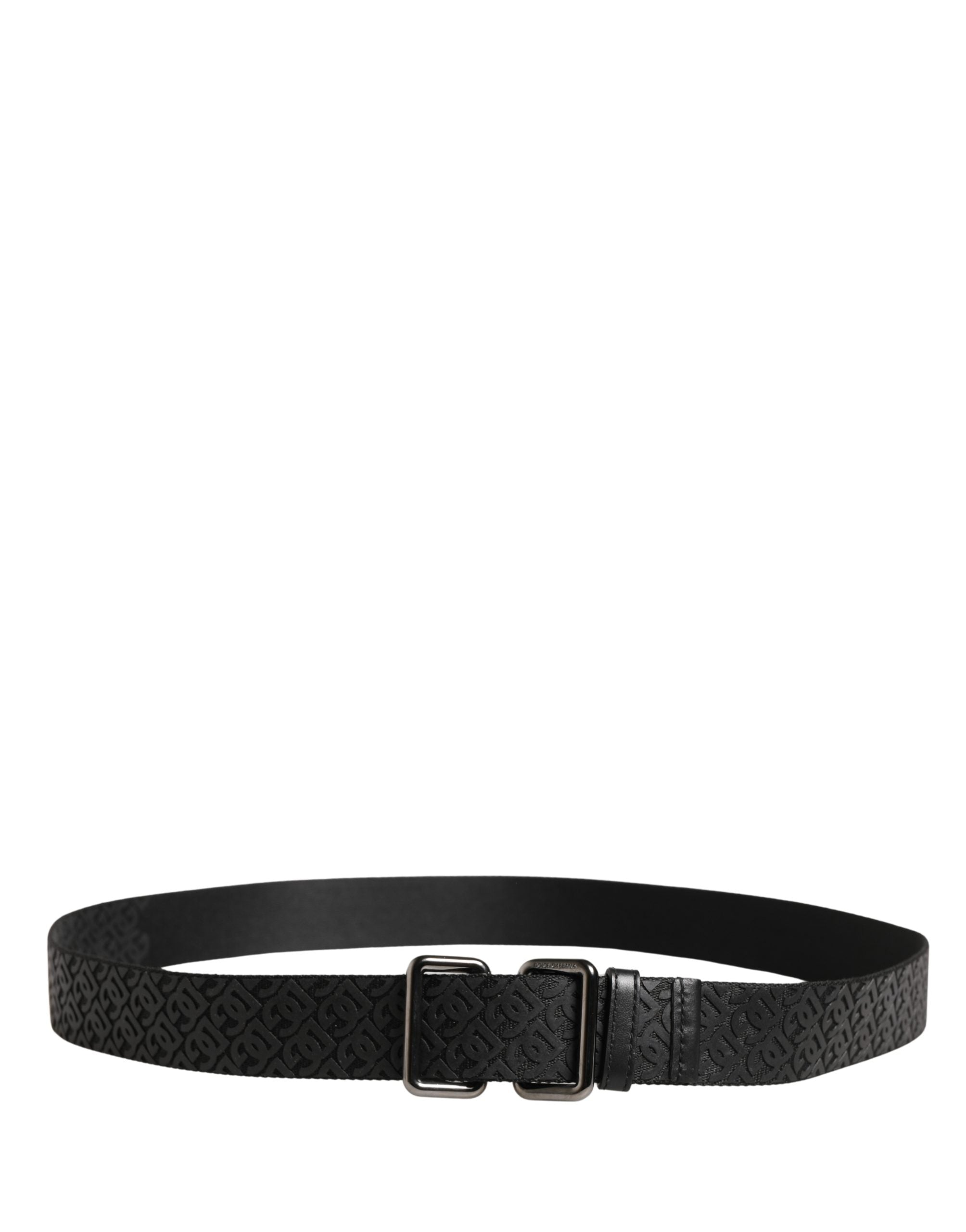Dolce & Gabbana Men's Belt Black DG Logo Polyester Metal Buckle