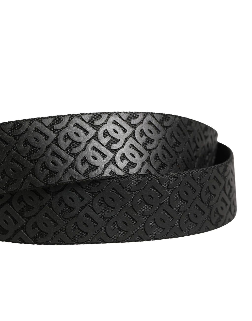 Dolce & Gabbana Men's Belt Black DG Logo Polyester Metal Buckle