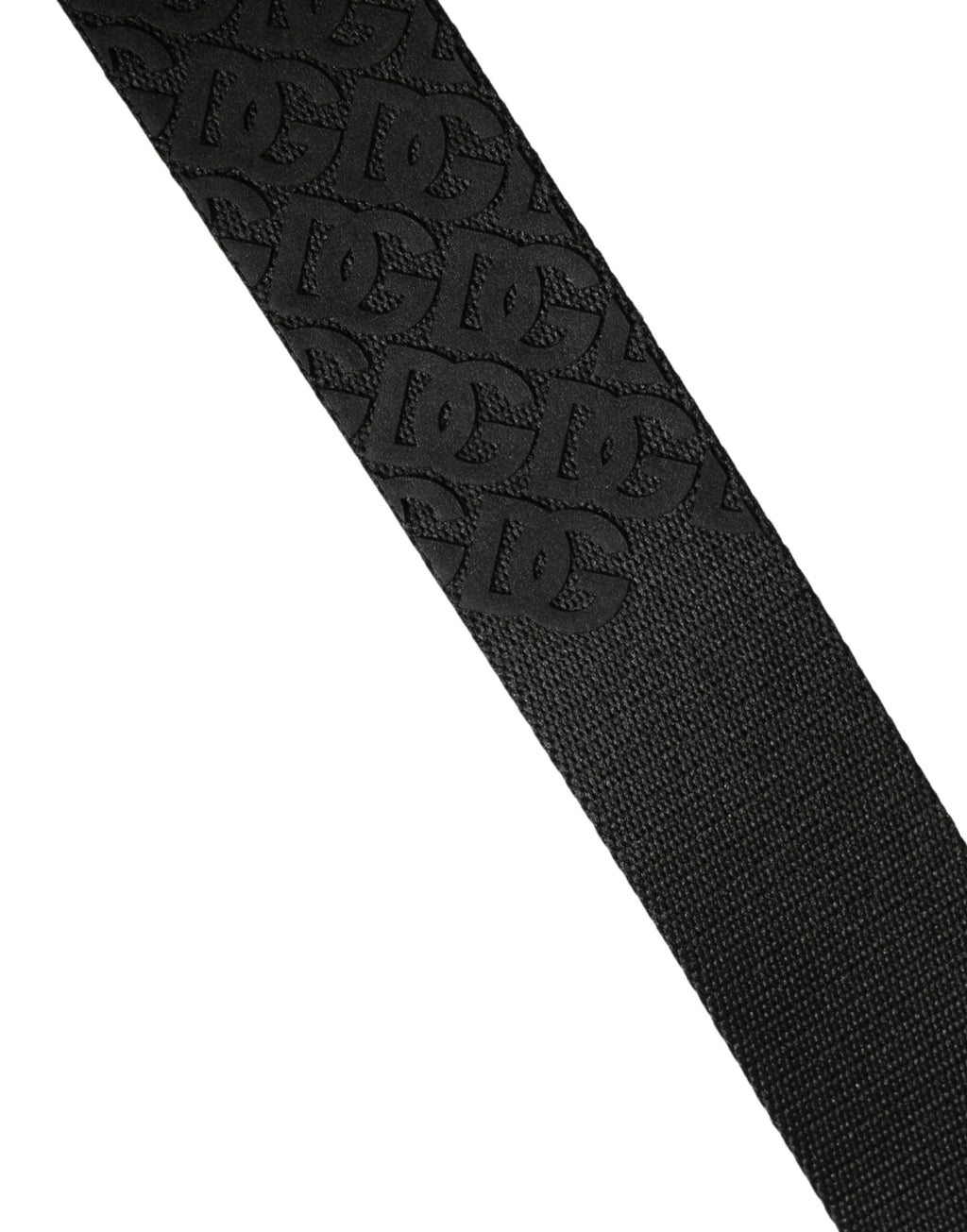 Dolce & Gabbana Men's Belt Black DG Logo Polyester Metal Buckle