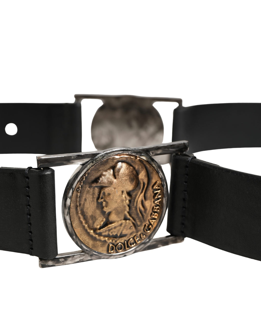Dolce & Gabbana Men's Black Classic Leather Belt with Metal Buckle