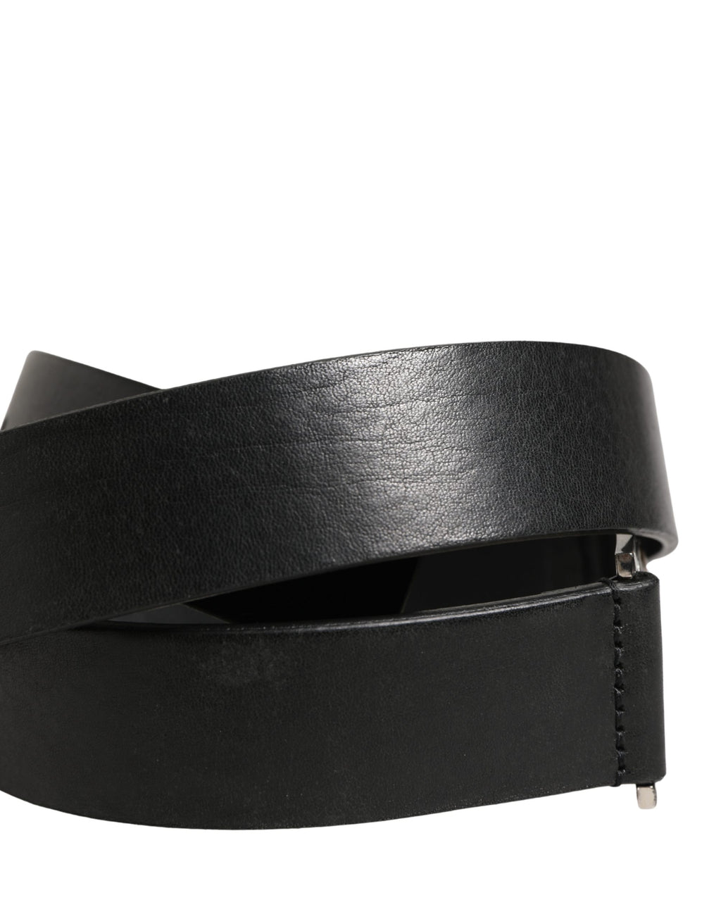 Dolce & Gabbana Men's Black Classic Leather Belt with Metal Buckle