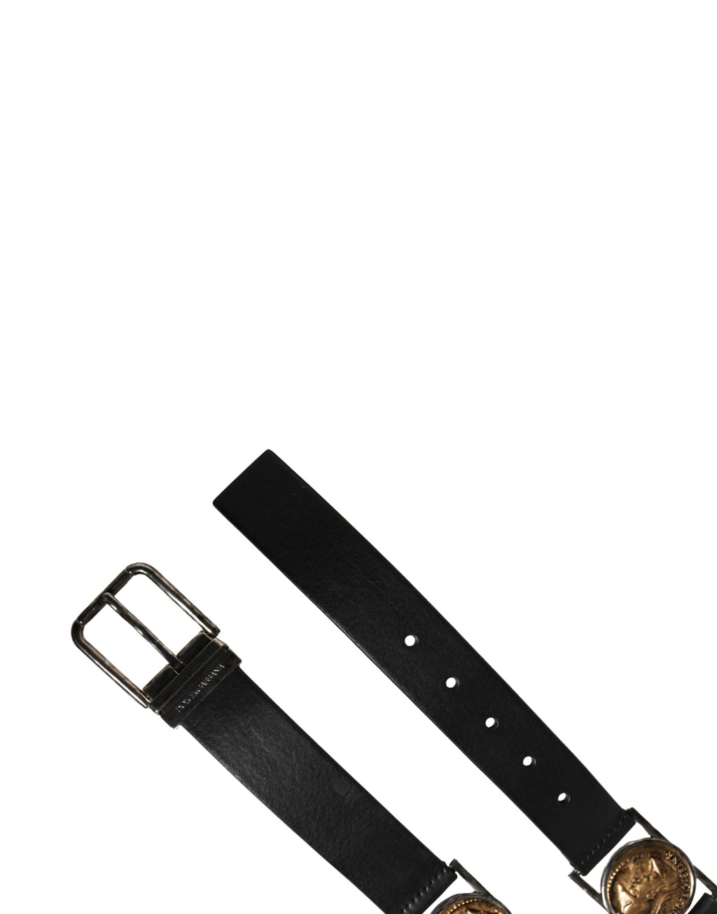 Dolce & Gabbana Men's Black Classic Leather Belt with Metal Buckle
