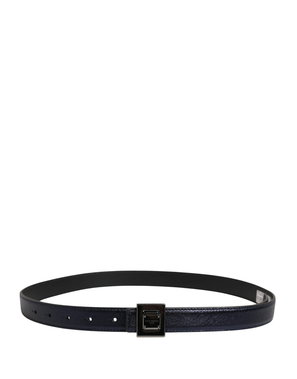 Dolce & Gabbana Men's Black Leather Buckle, Classic, Square